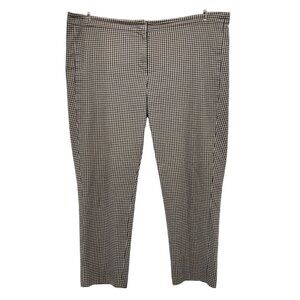 J. Jill Checker Tan Black Slim Crop Pants Womens 16